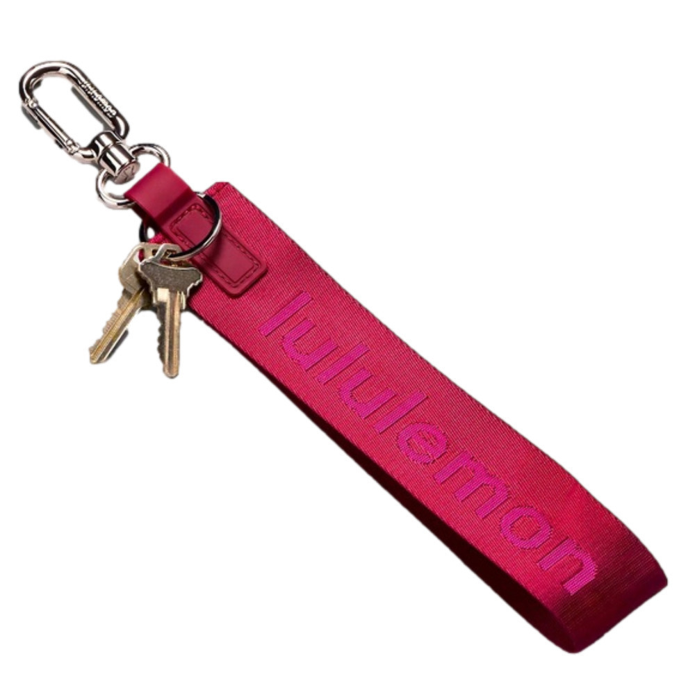 NWT LULULEMON NEVER LOST KEYCHAIN WINE BERRY SONIC PINK PURSE FOB For belt bag - Picture 2 of 5